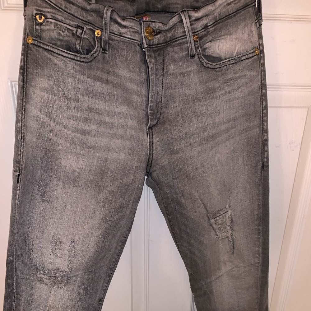 True Religion Mid Rise Gray Jeans